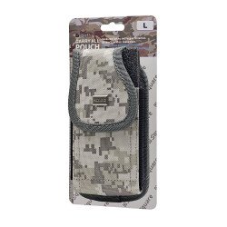 Vertical Grey Camo Rugged Nylon Pouch (Large)
