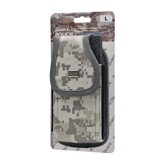 Vertical Grey Camo Rugged Nylon Pouch (Large) Vertical Grey Camo Rugged Nylon Pouch (Large)