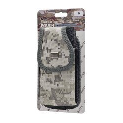 Vertical Grey Camo Rugged Nylon Pouch (Medium)