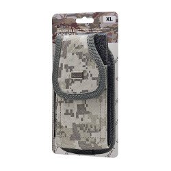 Vertical Grey Camo Rugged Nylon Pouch (XL)