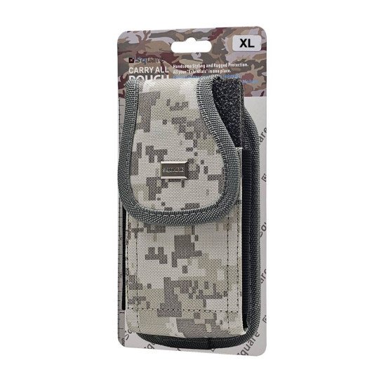 Vertical Grey Camo Rugged Nylon Pouch (XL) Vertical Grey Camo Rugged Nylon Pouch (XL)