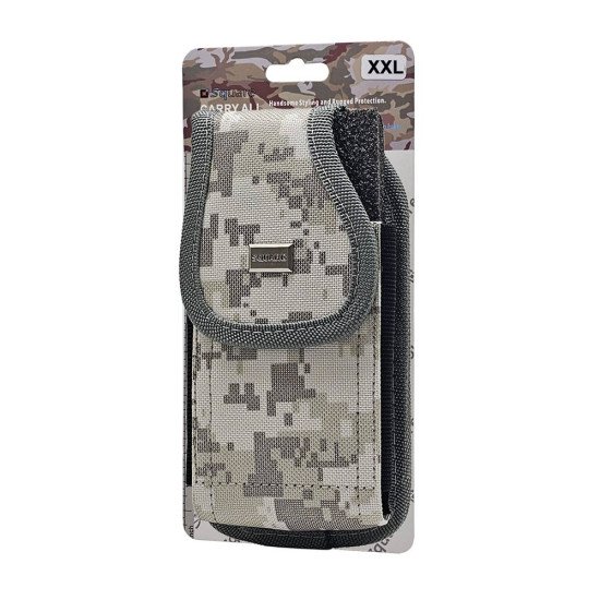 Vertical Grey Camo Rugged Nylon Pouch (XXL) Vertical Grey Camo Rugged Nylon Pouch (XXL)