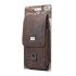 Vertical Brown Leather Pouch W/ Card Slot (XL)