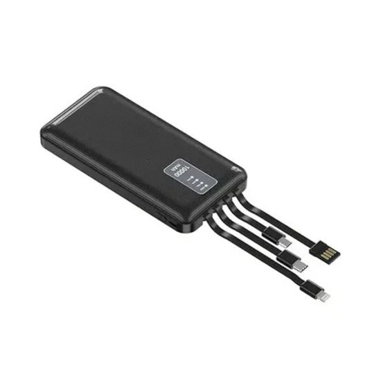 KP17 10k mAh Power Bank w/ Built-in Cable (black) KP17 10k mAh Power Bank w/ Built-in Cable (black)