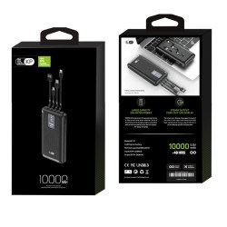 KP17 10k mAh Power Bank w/ Built-in Cable (black)
