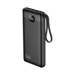 KPG106X 10k mAh 22.5W Power Bank w/ Built-in Cable (black)