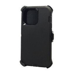 Defender Case w/ Clip For iPhone 16 Pro Max (black)