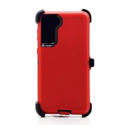Defender Case w/ Clip For Samsung  S25 (red)