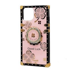 Clover Design TPU Ring Case for iPhone 15 Plus (hotpink)