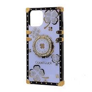 Clover Design TPU Ring Case for iPhone 15 Plus (purple)