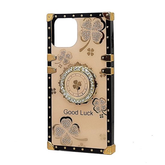Clover Design TPU Ring Case for iPhone 15 Plus (rose gold) Clover Design TPU Ring Case for iPhone 15 Plus (rose gold)