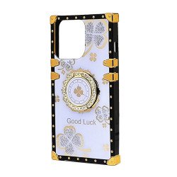 Clover Design TPU Ring Case for iPhone 15 Pro (purple)