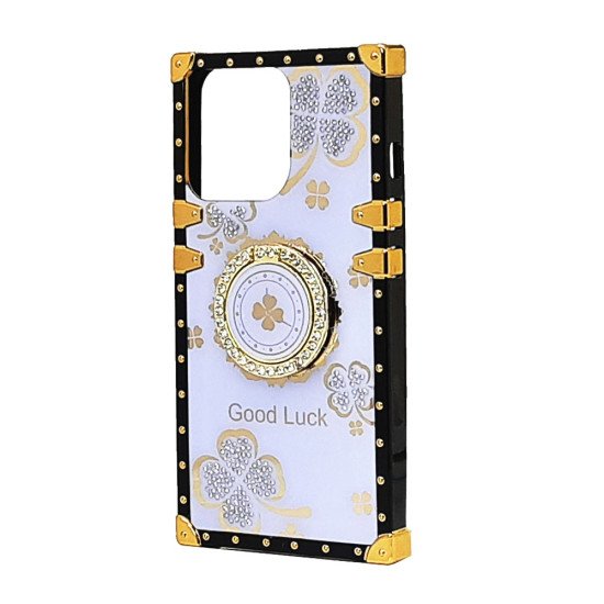 Clover Design TPU Ring Case for iPhone 15 Pro (purple) Clover Design TPU Ring Case for iPhone 15 Pro (purple)