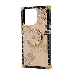 Clover Design TPU Ring Case for iPhone 15 Pro (rose gold)